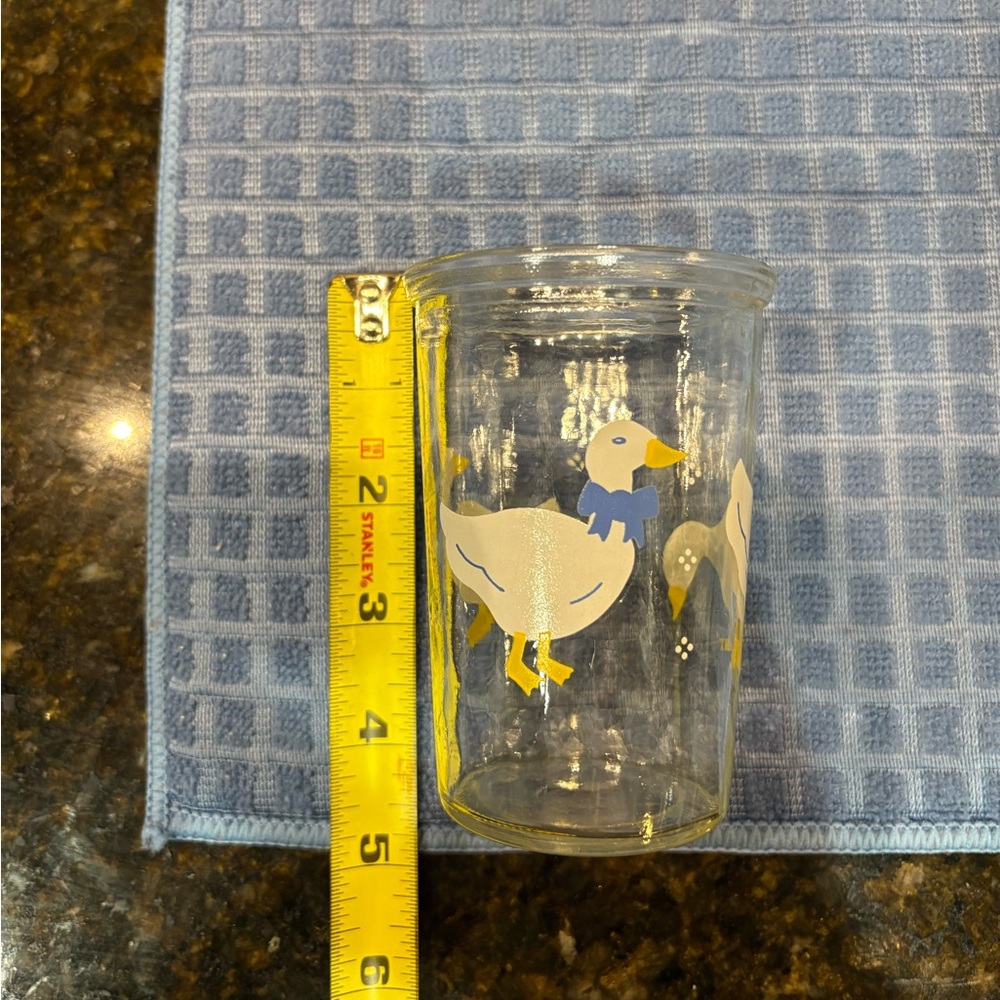 Vintage Set of 6 Clear Glass Tumblers with Goose Design - Picture 6 of 6